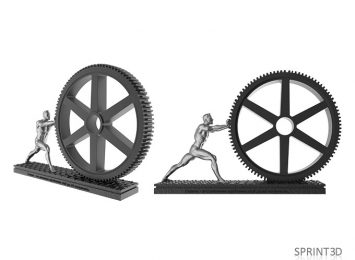 Человек и колесо 3D модель